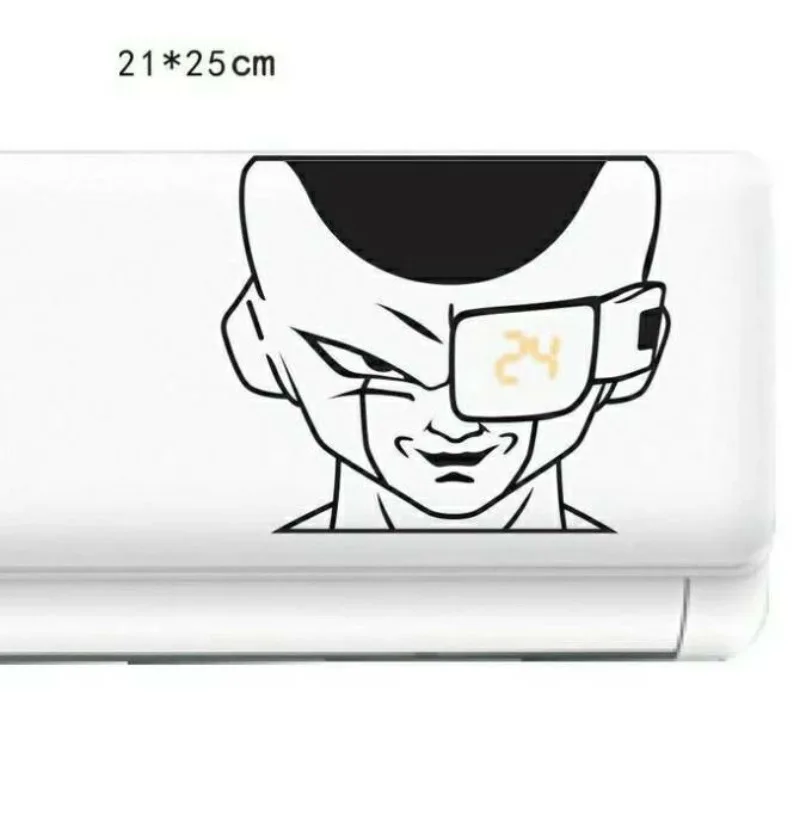 Pegatina de Dragon Ball para coche, pegatina de dibujos animados de Vegeta para aire acondicionado, papel decorativo blanco y negro, pegatina impermeable fresca