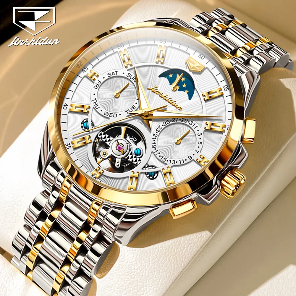 JSDUN 8945 Luxury Men Mechanical Watch Multi functional Waterproof Brand Fully Automatic Watch Top Men Business Skeleton Watch