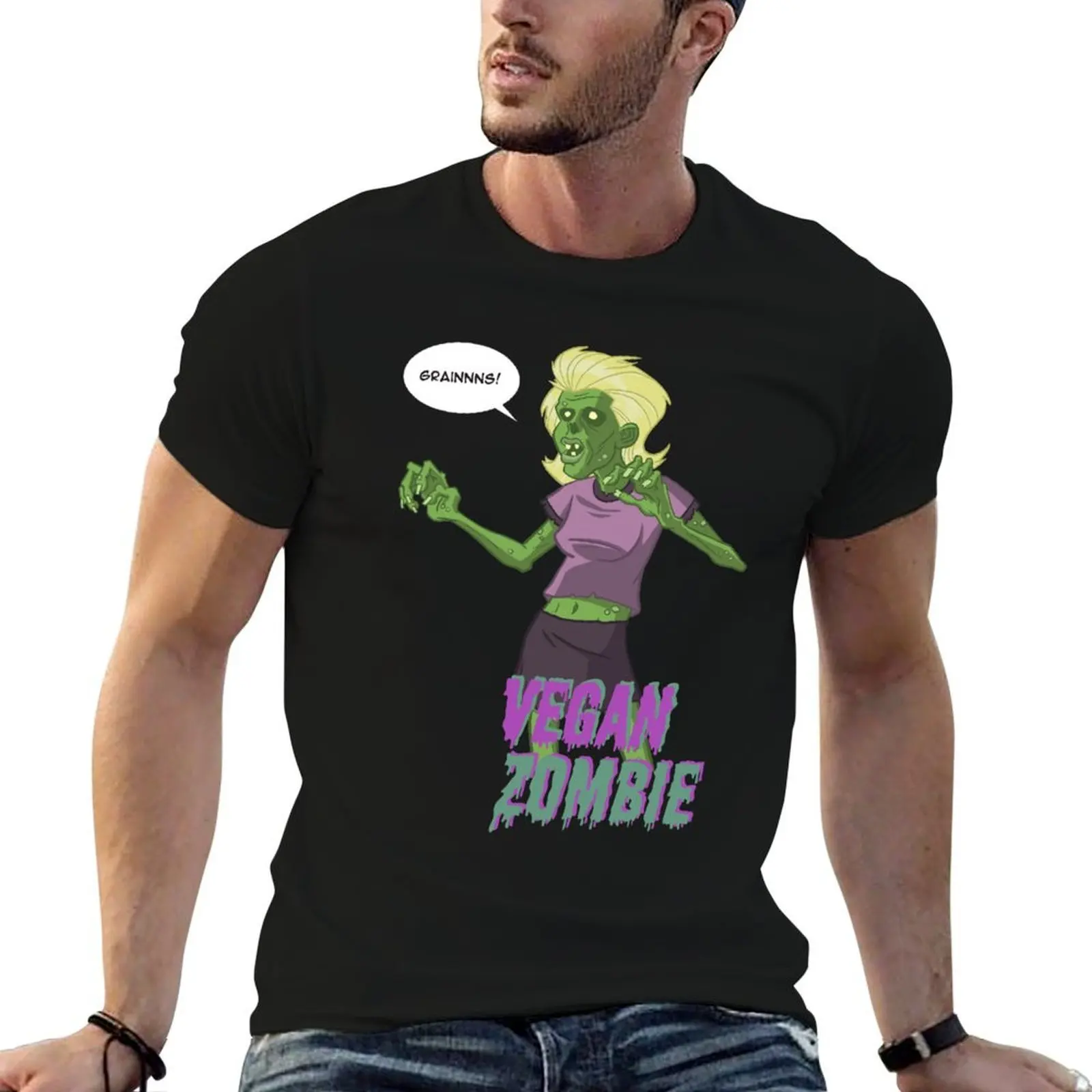 

Lady Vegan Zombie T-Shirt t shirts designer t shirt man cotton funny t shirts dark humor T-shirt