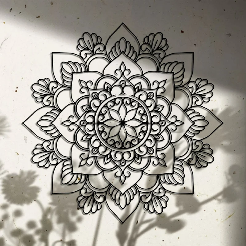 2DMandala Metal Wall Decoration - Durable iron construction，Suitable for Living Room、Bedroom、Office、Balcony
