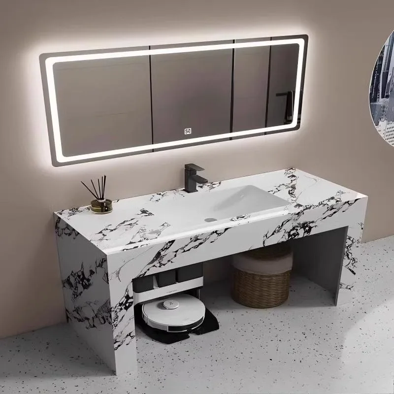 

Modern and simple slate integrated washbasin, floor-to-ceiling sink, bathroom, washbasin, bathroom cabinet