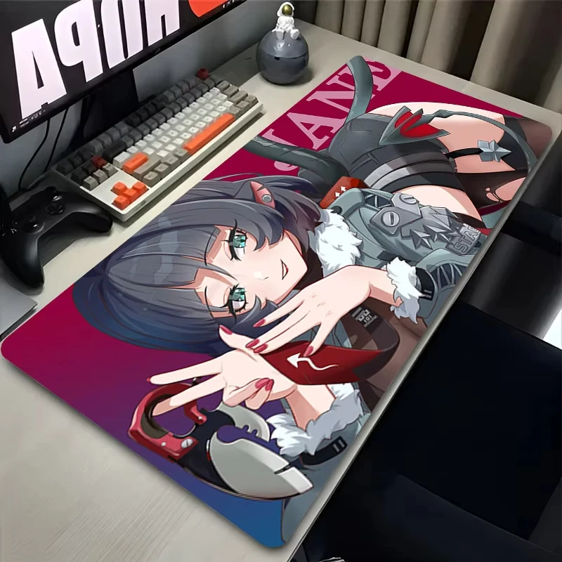Zenless Zone Zero Jane Doe Aime Mousepad مطاطي غير قابل للانزلاق لطيف ZZZ حصيرة مكتبية ملحقات مكتب الكمبيوتر المحمول لوحة ماوس كبيرة سجادة ناعمة