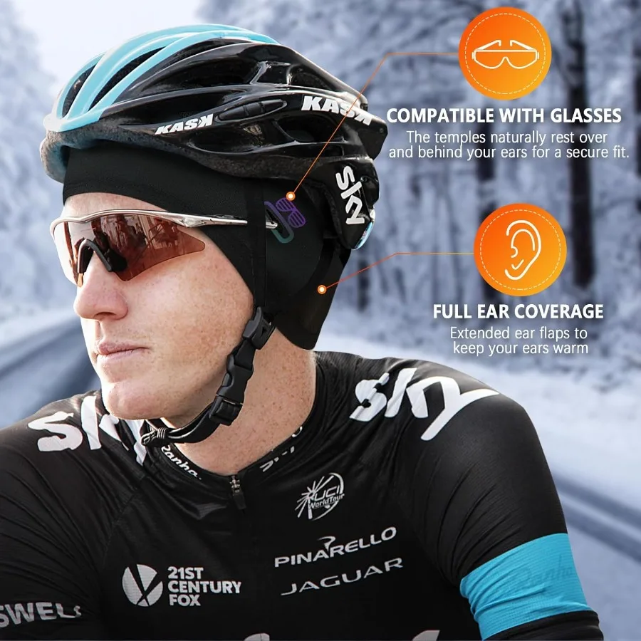 Зимняя термошапка с черепом для мужчин, ветрозащитная подкладка для шлема с полным покрытием ушей и слотами для очков, велосипедный мотоцикл