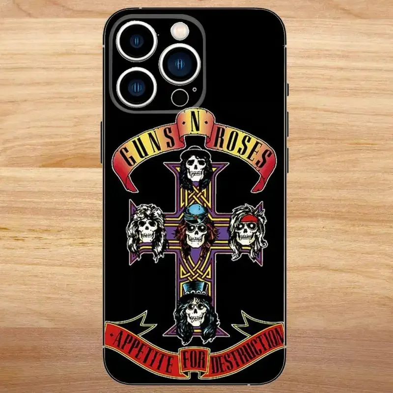 Guns N Roses Phone Case For iPhone15,14,13,12,11,Pro,Max,Plus,Mini,X,XS,XR,8,7,6,S,Plus,SE Soft Black Case