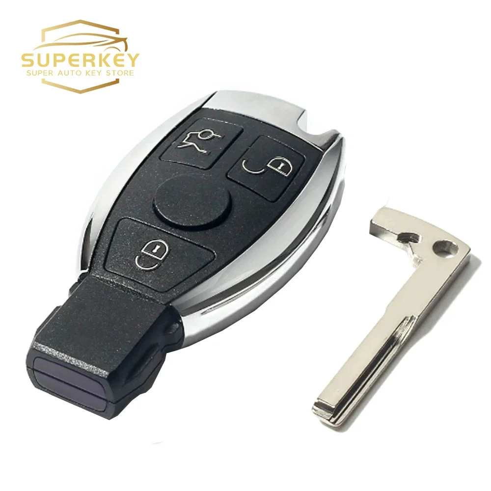 Superkey-llave inteligente para coche, dispositivo de 3 botones para Mercedes Benz Clase A, C, E, S, 2000, 2010 MHz, Fsk, Sprinter, Viano, Vito,