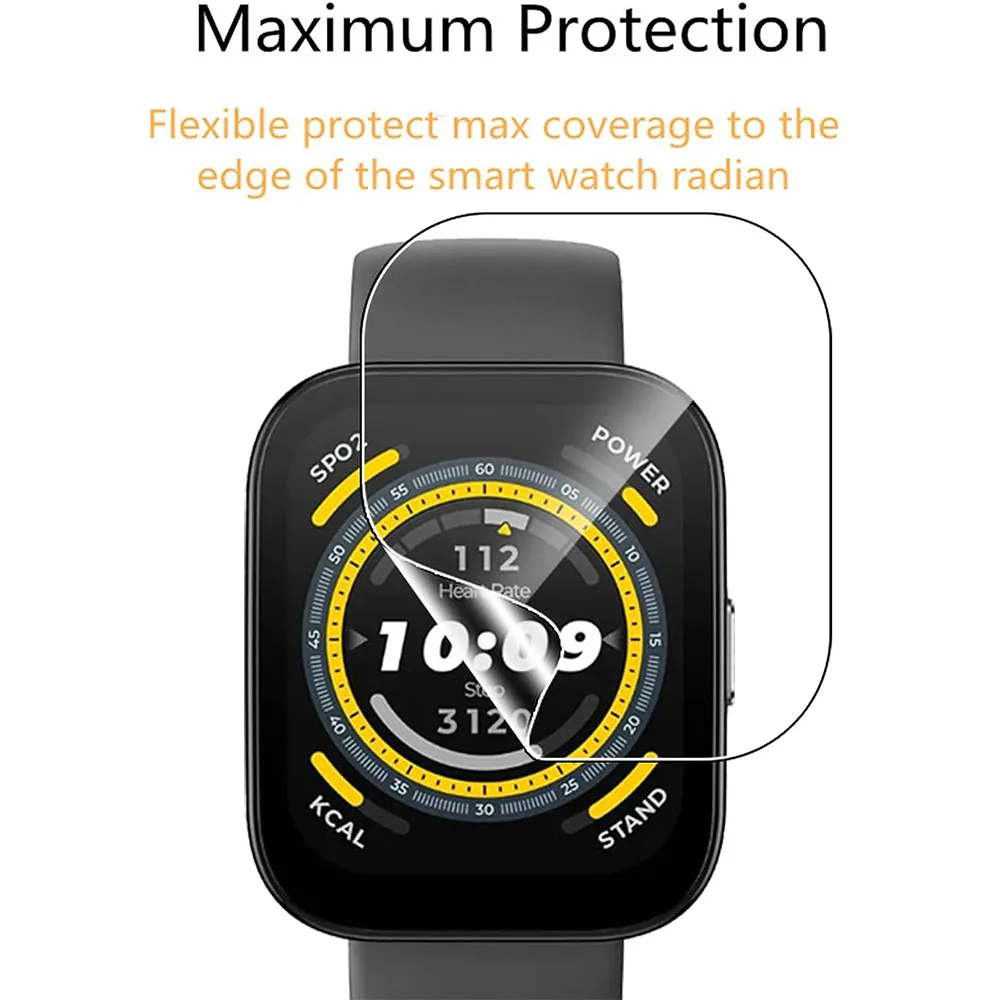 3PCS Clear HD Film Screen Protector For Huami Amazfit Bip 5 Bip5 SmartWatch Protective Films Cover TPU Full Coverage Accessories