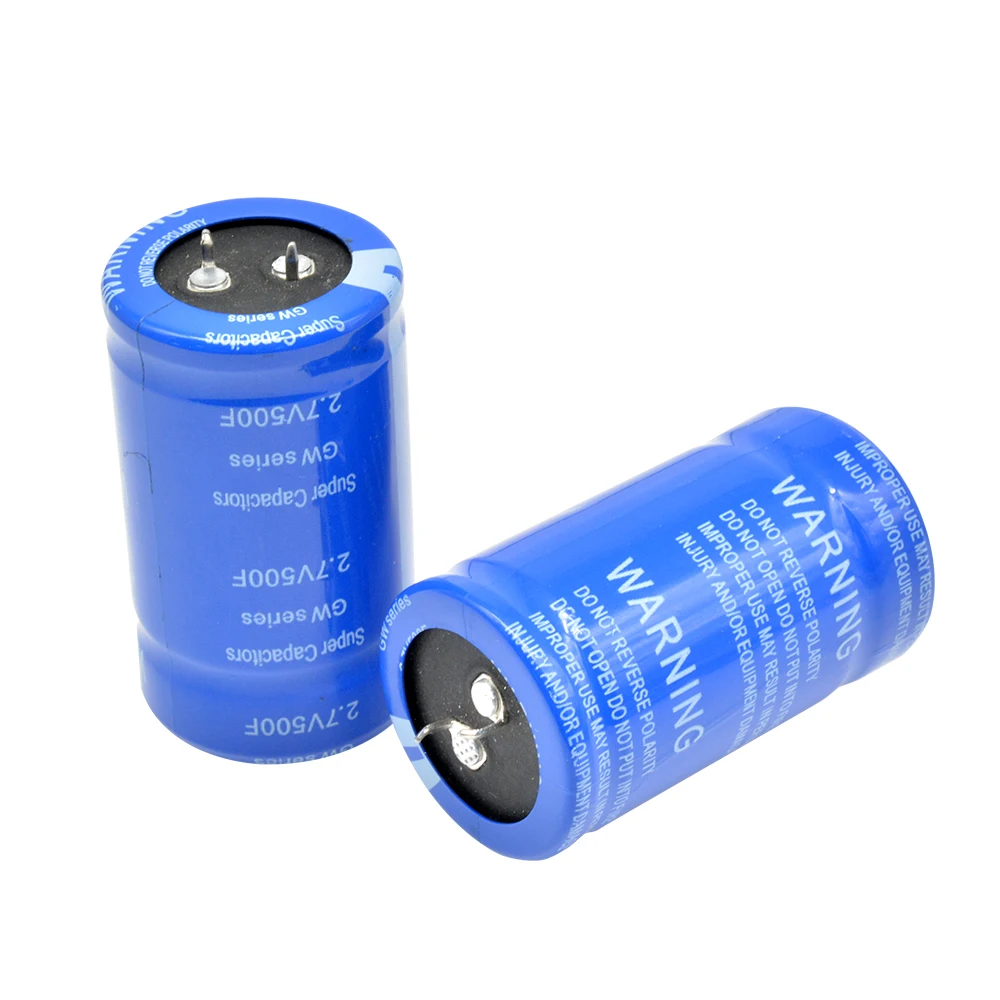 2.7V 500F Super Farah Capacitor 60*35mm Can Be Used As Vehicle Rectifier Low Temperature Starting Capacitor Blue Ultracapacitor