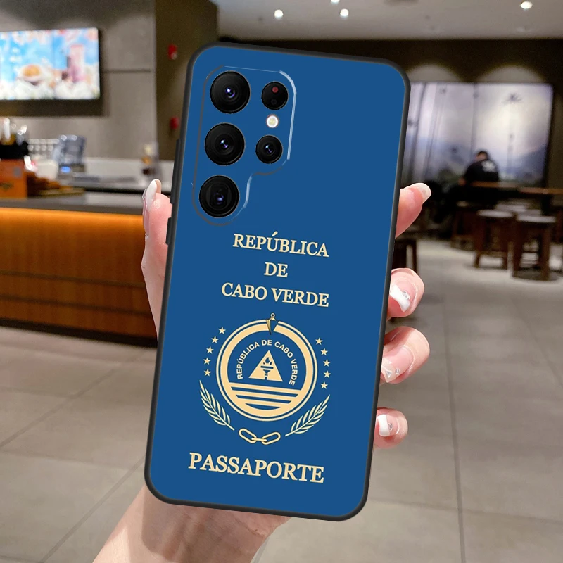 كيب فيردي العلم قضية الهاتف لسامسونج غالاكسي S25 الترا S24 S22 S21 S23 FE S9 S10 S20 زائد S25 FE غطاء ناعم #2