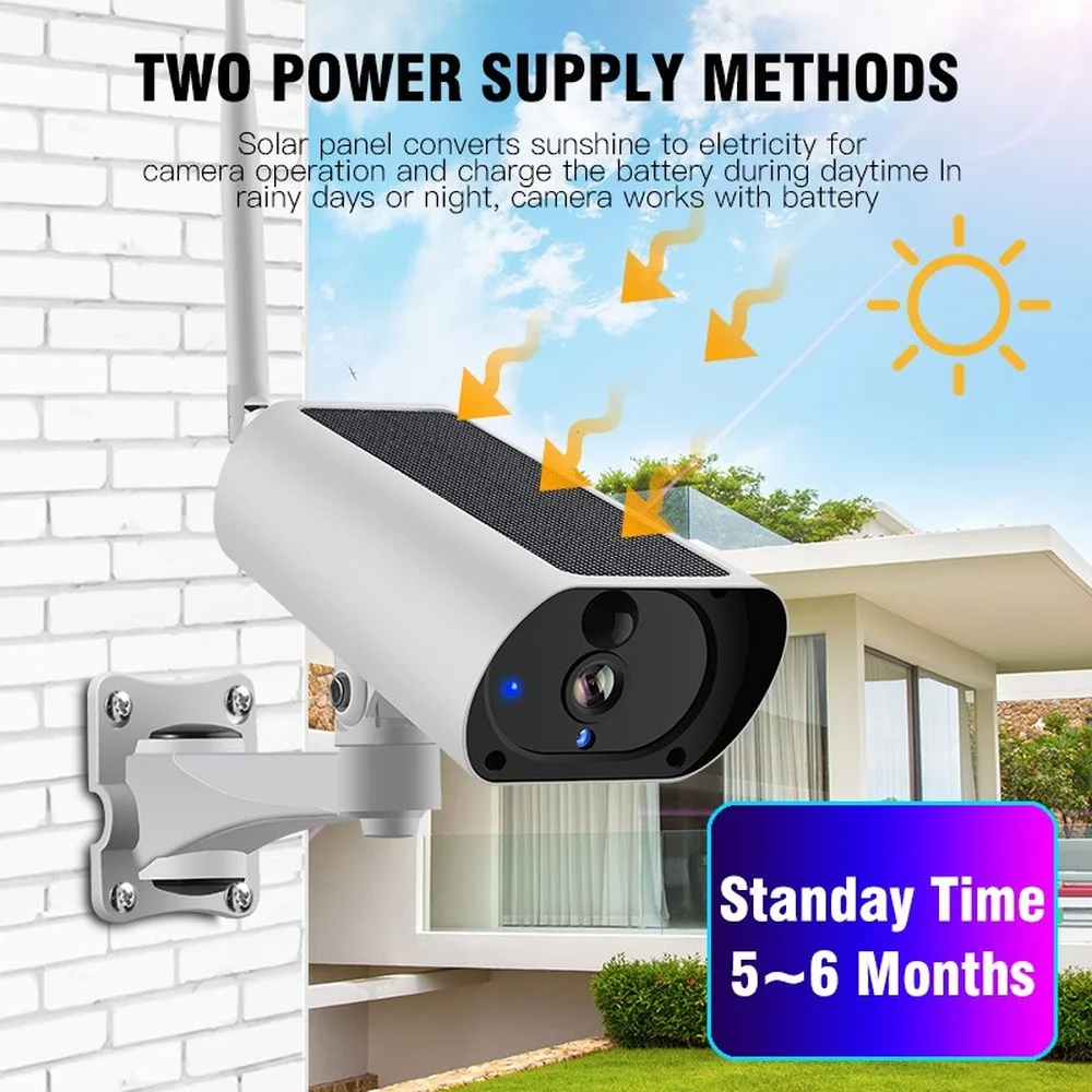 SHIWOJIA 4X Zoom Outdoor Bullet IP Camera Solar Wifi Security Two Way Audio Wireless Video CCTV PIR Surveillance Battery Camera