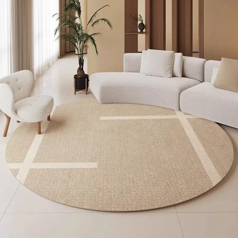 Japanese Simplicity Round Carpet Elegant Color Living Room Floor Mat Easy To Clean Sofa Rug Chair Mat Soft Bedroom Mat Gift