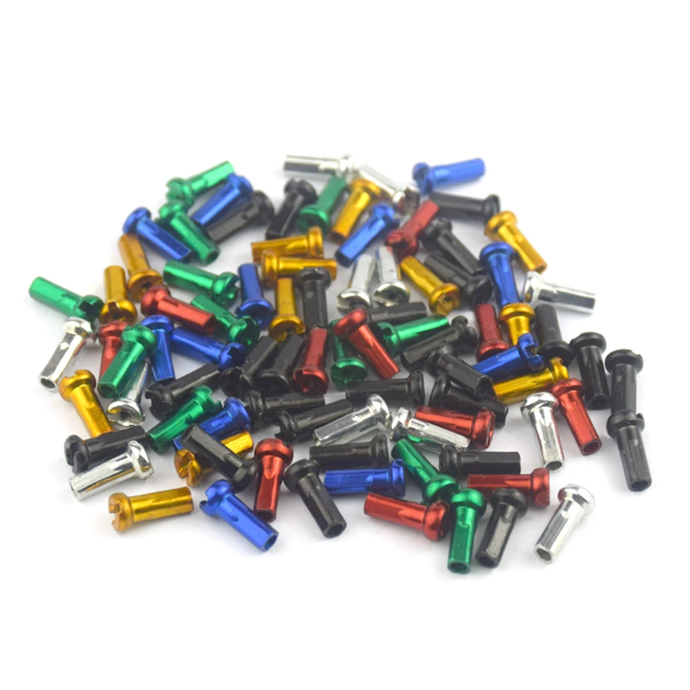 50pcs MTB Bike Road Bicycle Spoke Nipples 14G 2.0mm Aluminum Alloy Spokes Nipple Mountain Bike Accessories Cycling Parts