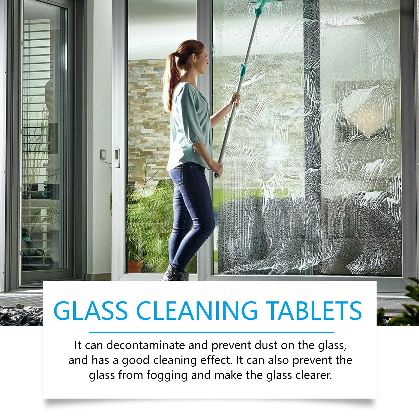 Glass Cleaner Tablet Hard Water Spot Remover Shower Door Descaling Glass Surface Restore Mirror Cleaning Window Cleaning Agent