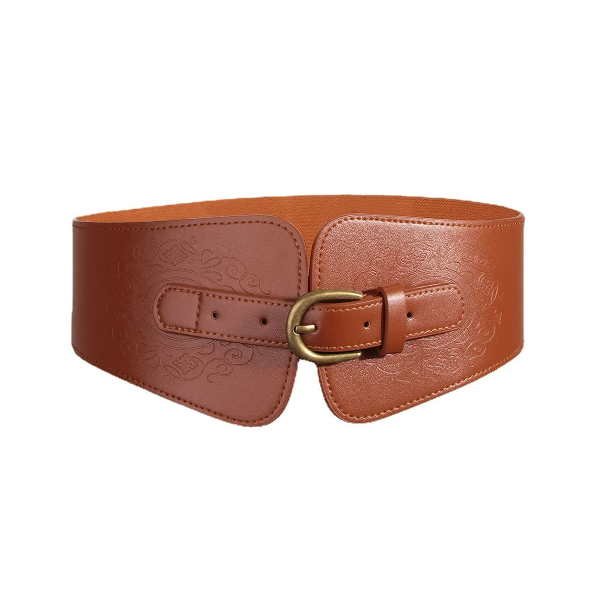 حزام خصر جلدي أنيق للنساء منقوش لعرض الأزياء وحزام سترة