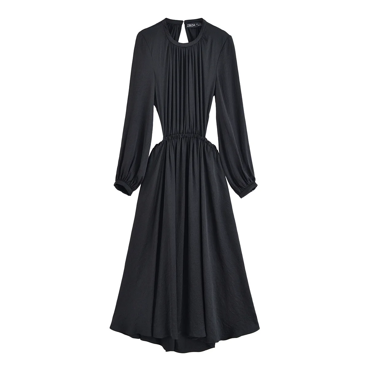 

Retro nightclub hollow women fashion 2025 party backless black dress long sleeve chic pleated women dress