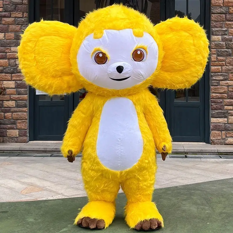 Costume da mascotte Cheburashka gonfiabile da 2 m/2,6 m, bambola da passeggio con scimmia con grandi orecchie carine per la pubblicità e abiti di Halloween senza batteria