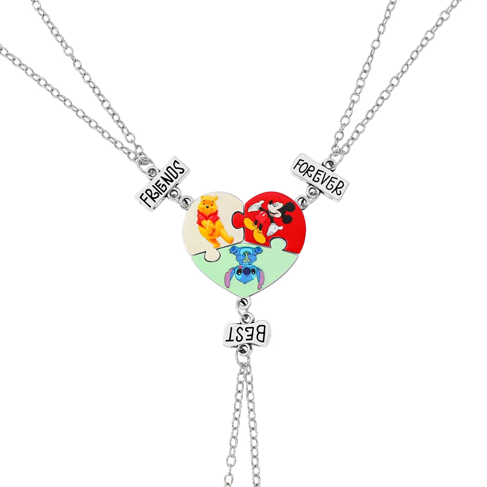 

Disney Cartoon Mickey Stitch Winnie the Pooh Heart Shaped Pendant Creative Toy Accessories Suitable for Giving to Best Friends