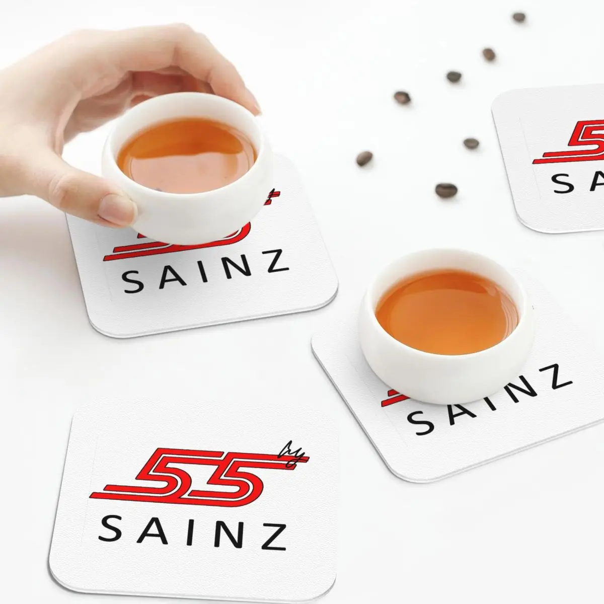 carlos-sainz-jr-f1-signature-graphic-porta-copos-escuros-placemats-de-cozinha-copo-de-isolamento-tapetes-de-cafe-conjunto-de-4-almofadas-de-mesa