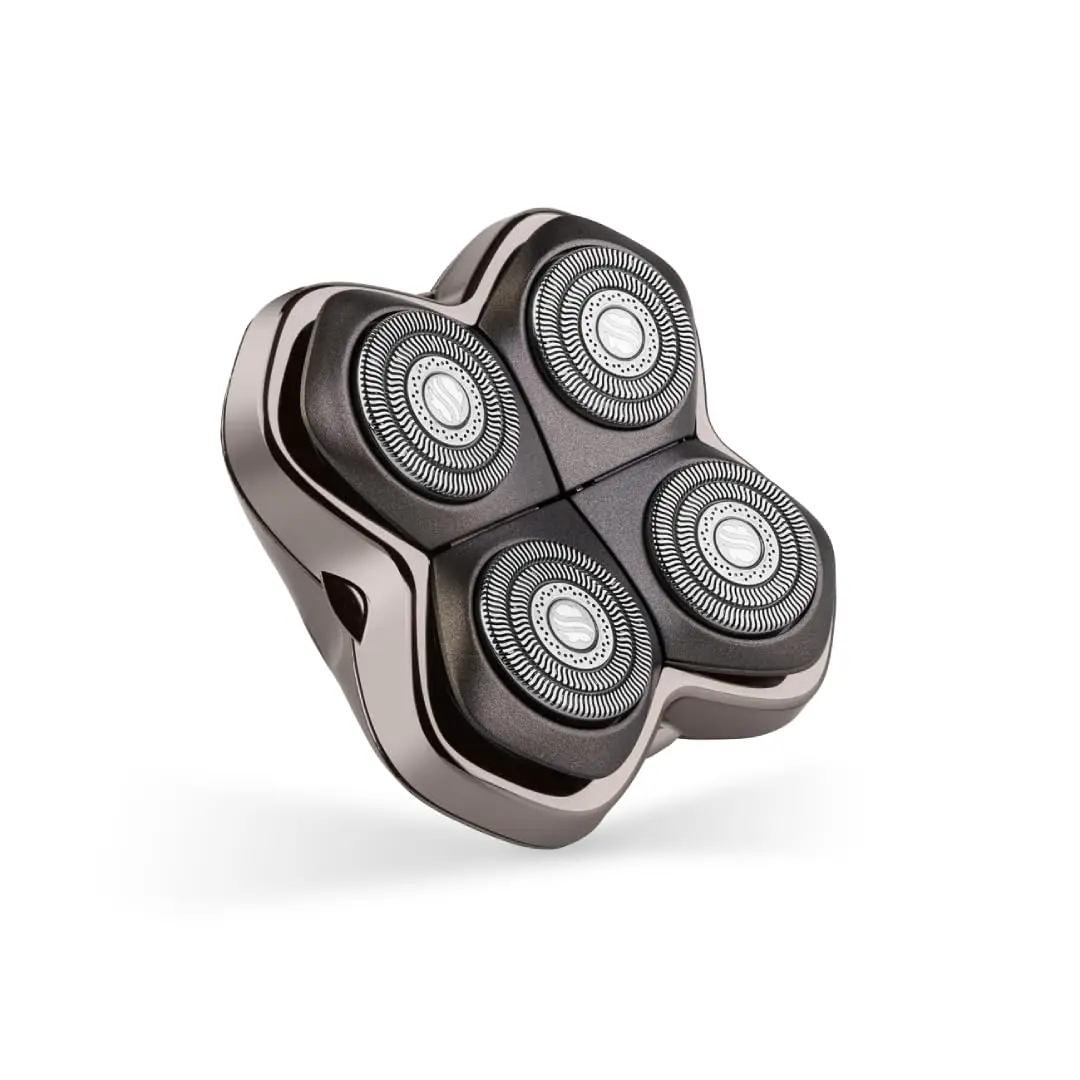 

4-головочная роторная бритвенная головка для влажного и сухого бритья — японская нержавеющая сталь, совместима с различными бритвами