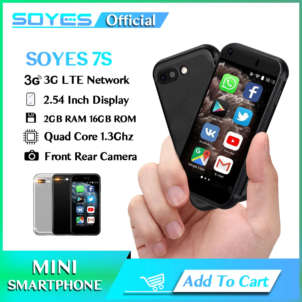 soyes mini smartphone android 7s alta resolucao 254 quad core 2gb ram 16gb rom dual sim 1000mah bolso 5mp pequeno celular 01