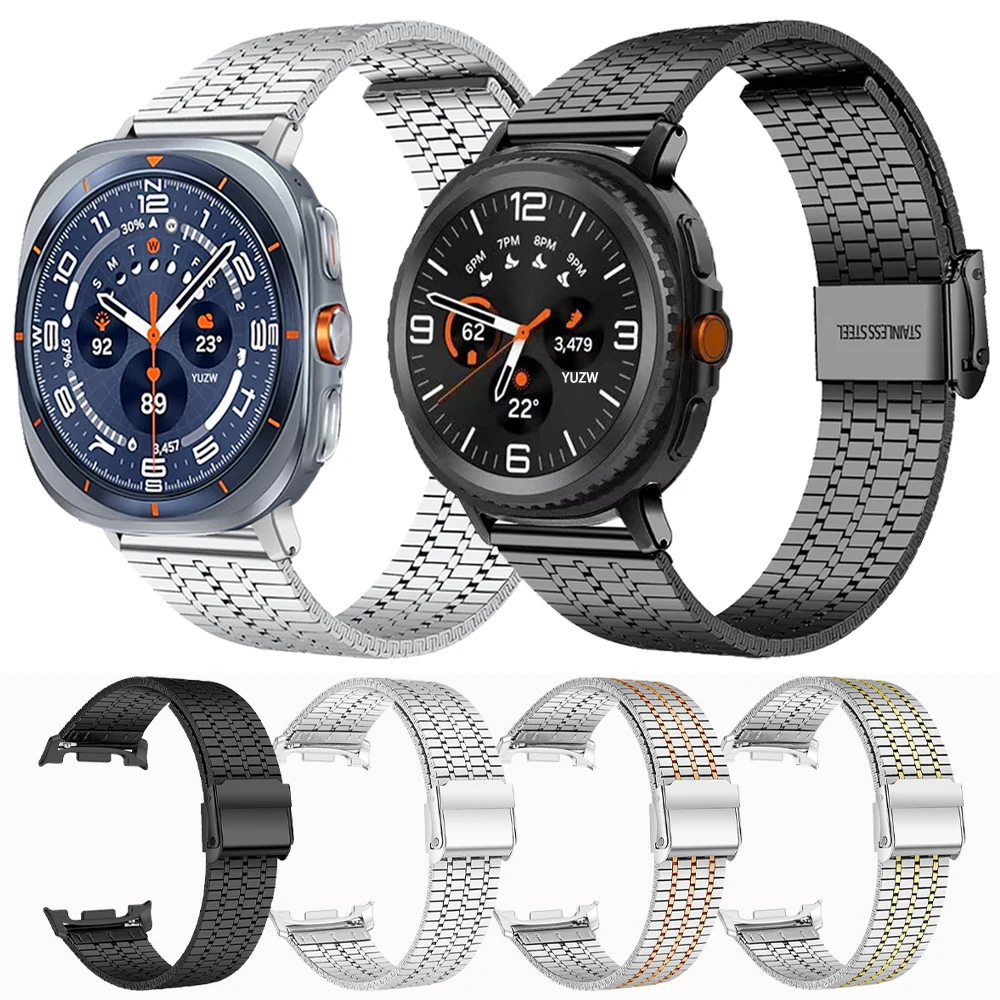 Armband ohne Lücken für Samsung Galaxy Watch 8 40 mm 44 mm, klassische Metall-Edelstahlarmbänder, Galaxy Ultra 2 47 mm Smartwatch-Armband
