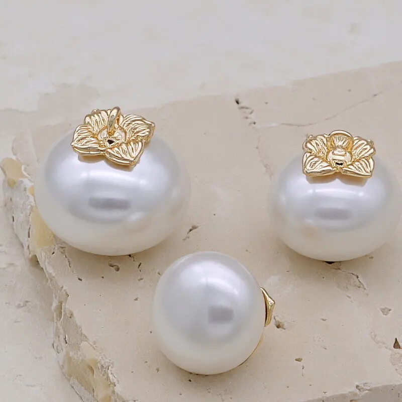 Kreative kürbisförmige Metallknöpfe mit Schäkelverschluss und Perlenimitat-Finish für DIY-Näharbeiten, Mäntel, Strickjacken, Bastelbedarf, 10 Stück – Detail 5