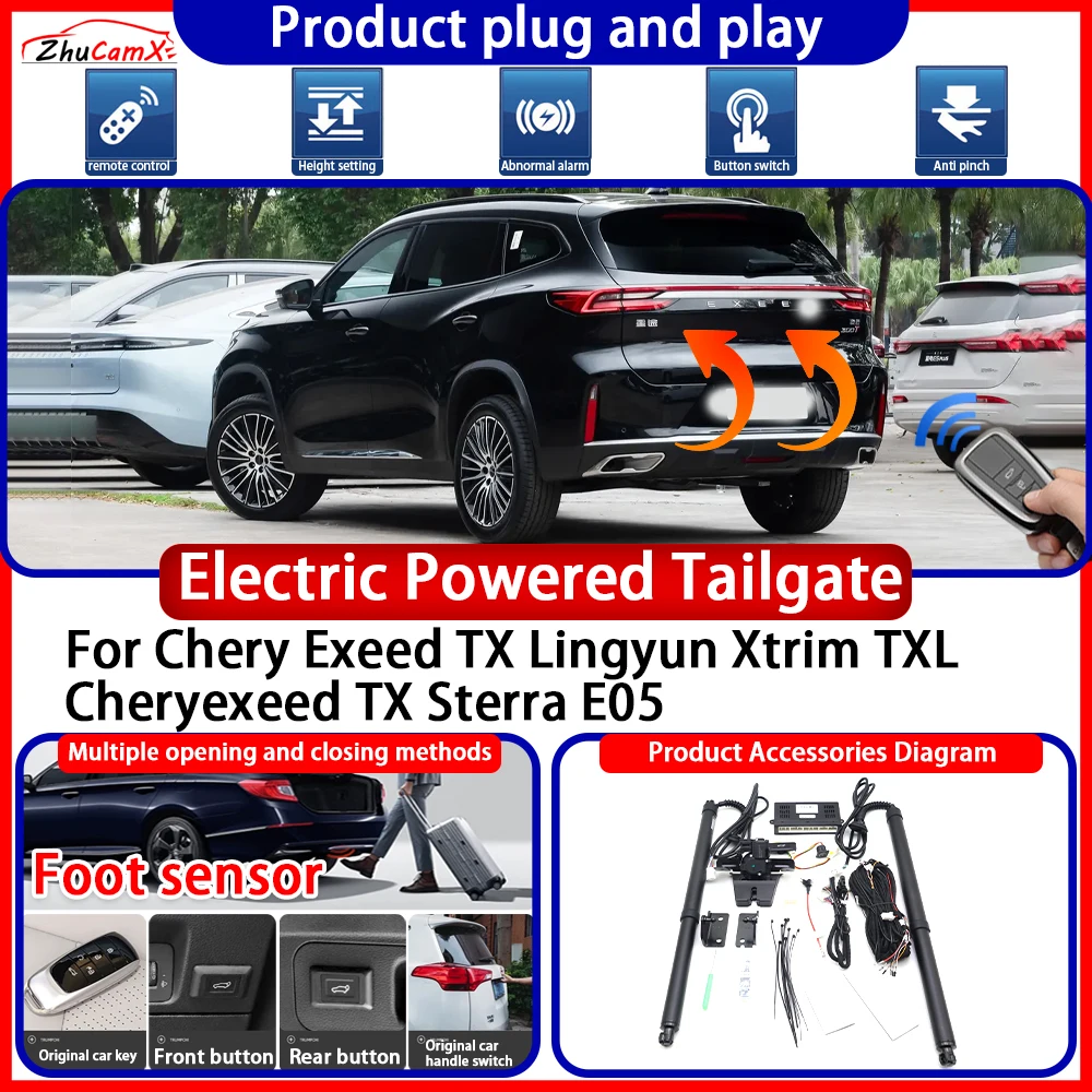 Powered Tailgate for Chery Exeed TX Lingyun Xtrim TXL Cheryexeed TX Sterra E05 Anti Pinch Smart Intelligent Control Gate Lift