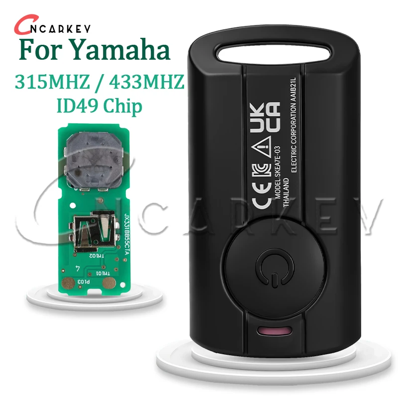 Smart Key Tag for Yamaha XMAX 300 NVX 155 Motorcylce Scooter QBIX AEROX JAUNS B5X Card 315mhz 433MHz ID49 Chip Car Remote Fob