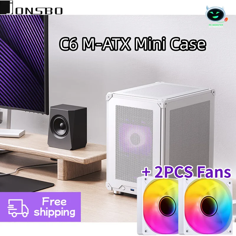 Imagem -01 - Jonsbo c6 Matx Mini Itx Case para pc Tipo-c Atx Power Portátil Mini Desktop Malha Chassi Computador pc Case 200255 mm Placa Gráfica