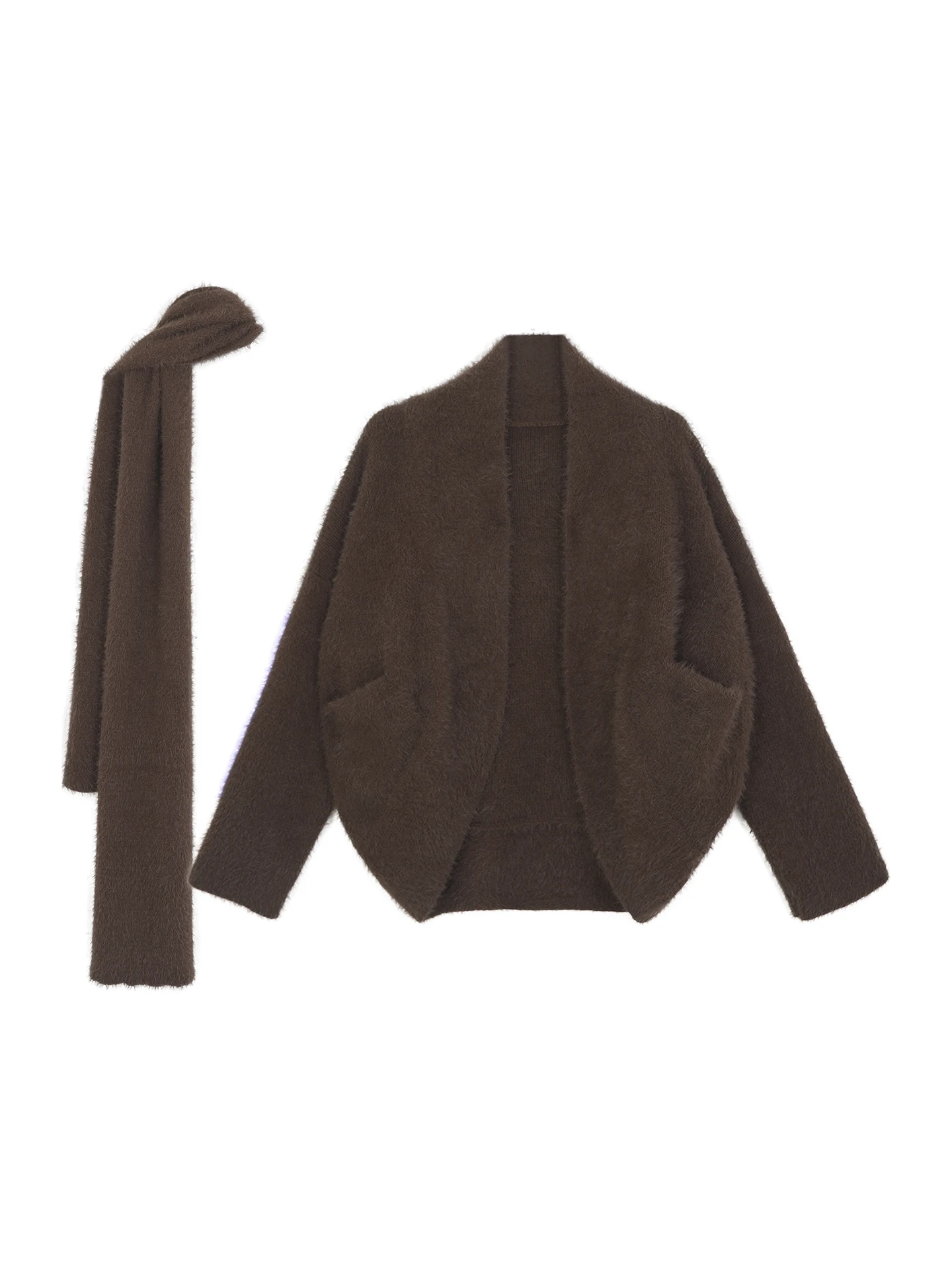 Rood Celebri gebreid open vest dames herfst Faion 2025 nieuwe Lazy Sle Top Coffee Design Sense trui jas