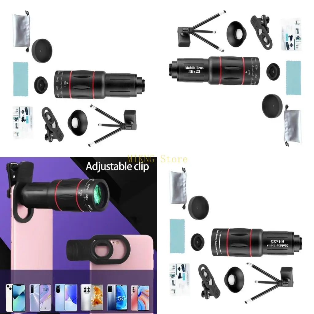 

Magnifier Photography Lens 18X/28X/36X/64X Telephoto Lens with Mount Clip Telephoto Phone Lens for Most best sale