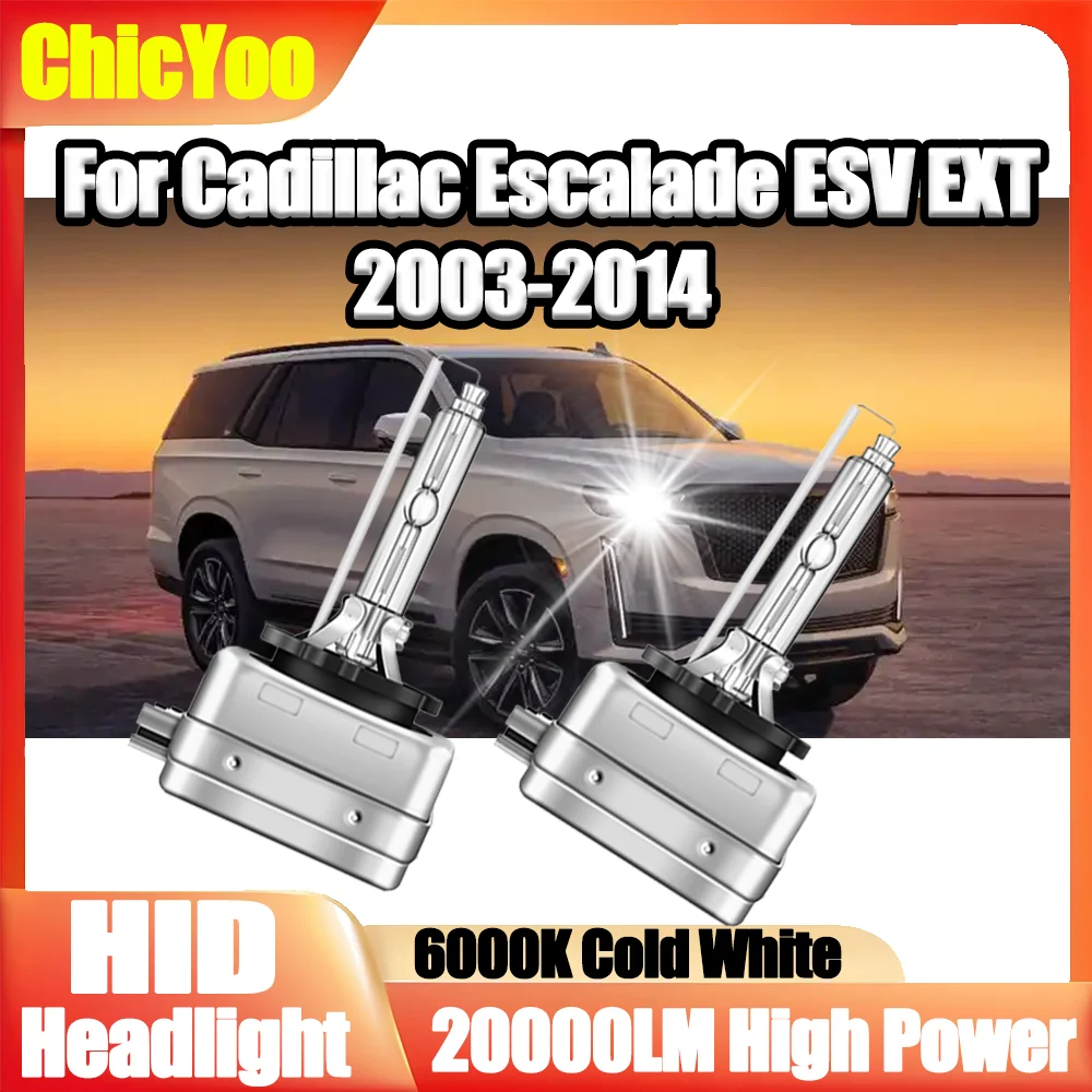 

2PCS 20000LM 6000K White Xenon Auto Lights D1S Xenon Headlight Bulbs 12V 24V Car Lamps For Cadillac Escalade ESV EXT 2003-2014
