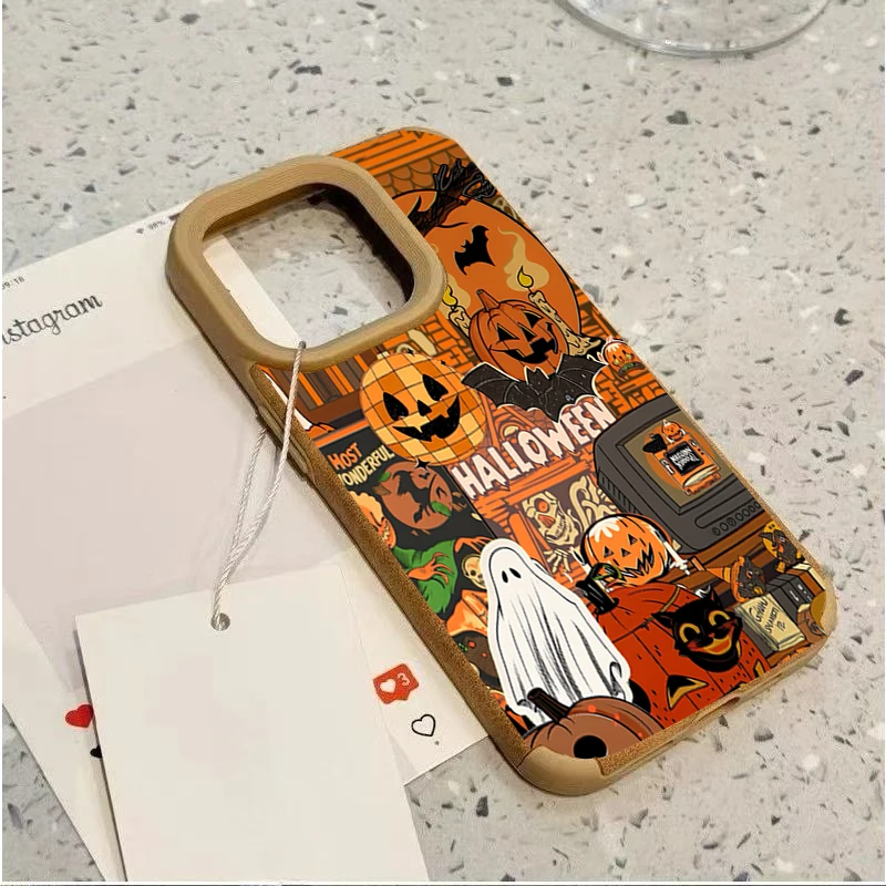 Halloween Pumpkin Type Ghost Phone Case For iPhone 18 17 16 Pro Max 15 Plus 14 13 12 11 XS X XR Air Shockproof Soft Bumper Cover view 5