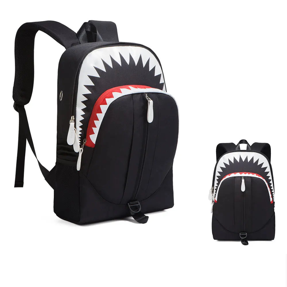 

Fashion backpack USB charging night glow shark laptop backpack Men's Women's student and youth backpack travel bag