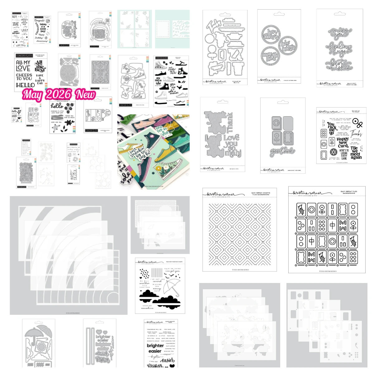 Mei 2026 Nieuw avontuur wacht op u: Fresh Kicks Mahjong Tiles Splash Stencil Pack Metal Cutting Dies Stamp voor DIY handgemaakte scrapbook - afbeelding 2