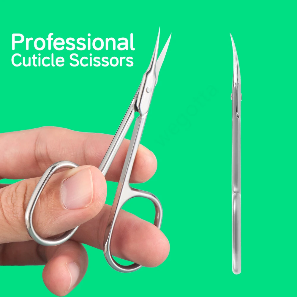 Stainless Steel Precise Cuticle Cutters for Manicure and Pedicure,Professional Nail Cuticle Scissors Extra Fine Curved