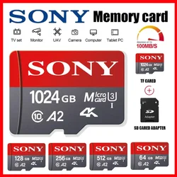 SONY-tarjeta de memoria Micro SD Clase 10, alta velocidad, 1024GB, 4K, ultra-hd, vídeo A2, tarjeta Flash TF, Xiaomi para MicroSD, cámara, teléfono, Dron