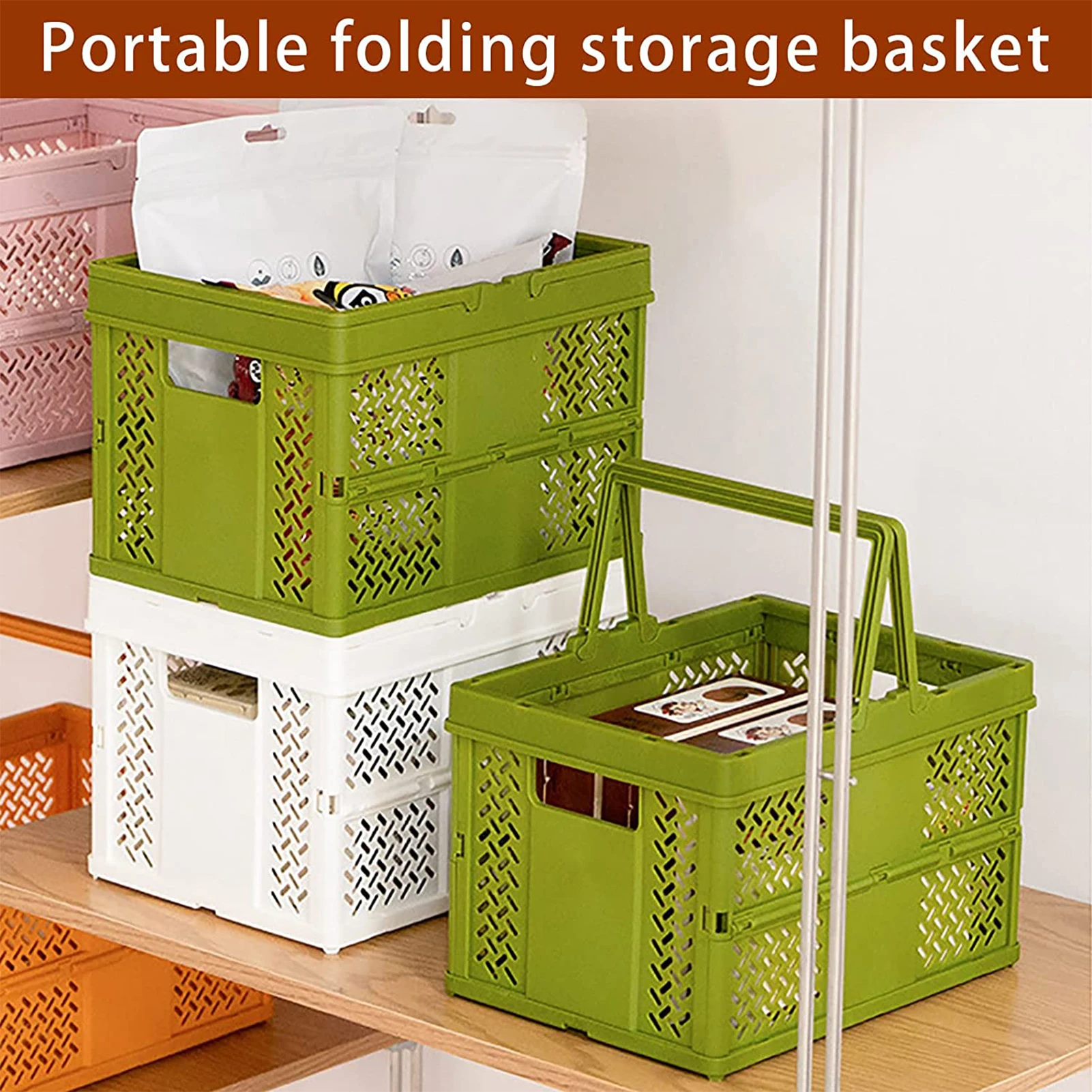 HOT Foldable Plastic Storage Box Collapsible Crate Case Desktop Holder Cosmetic Storage Basket Home Office Organizer Container