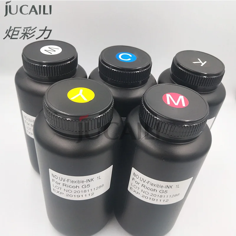 Jucaili 500Ml LED UV Mực Cho Chất Liệu Cứng Cho Máy Epson XP600/DX5/DX7 Đầu In Cho Xuli Allwin con Người Lớn Ngang Máy In Phun