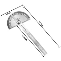 180 Degree Protractor Goniometer Angle Ruler Stainless Steel Woodworking Tools Rotary Measuring Ruler Metal Angle Finder