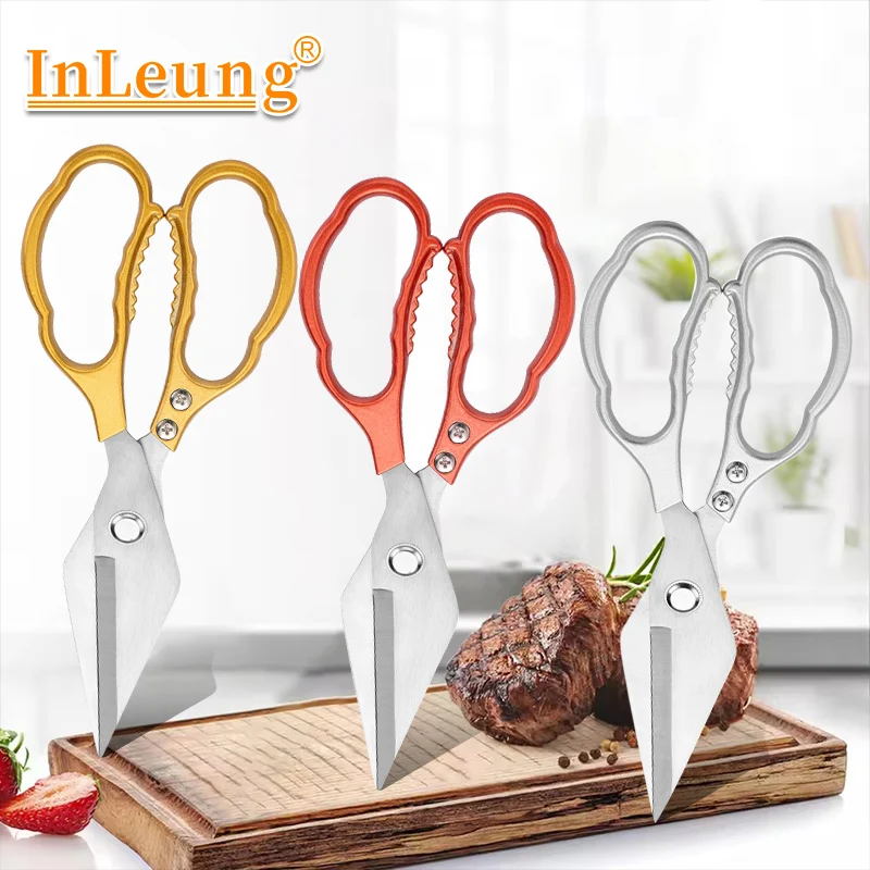 

BBQ Multipurpose Chicken Bone Scissors Ultra Sharp Blade Cut Meat Fish Chicken Kitchen Scissor Plastic Handle Convenient Scissor