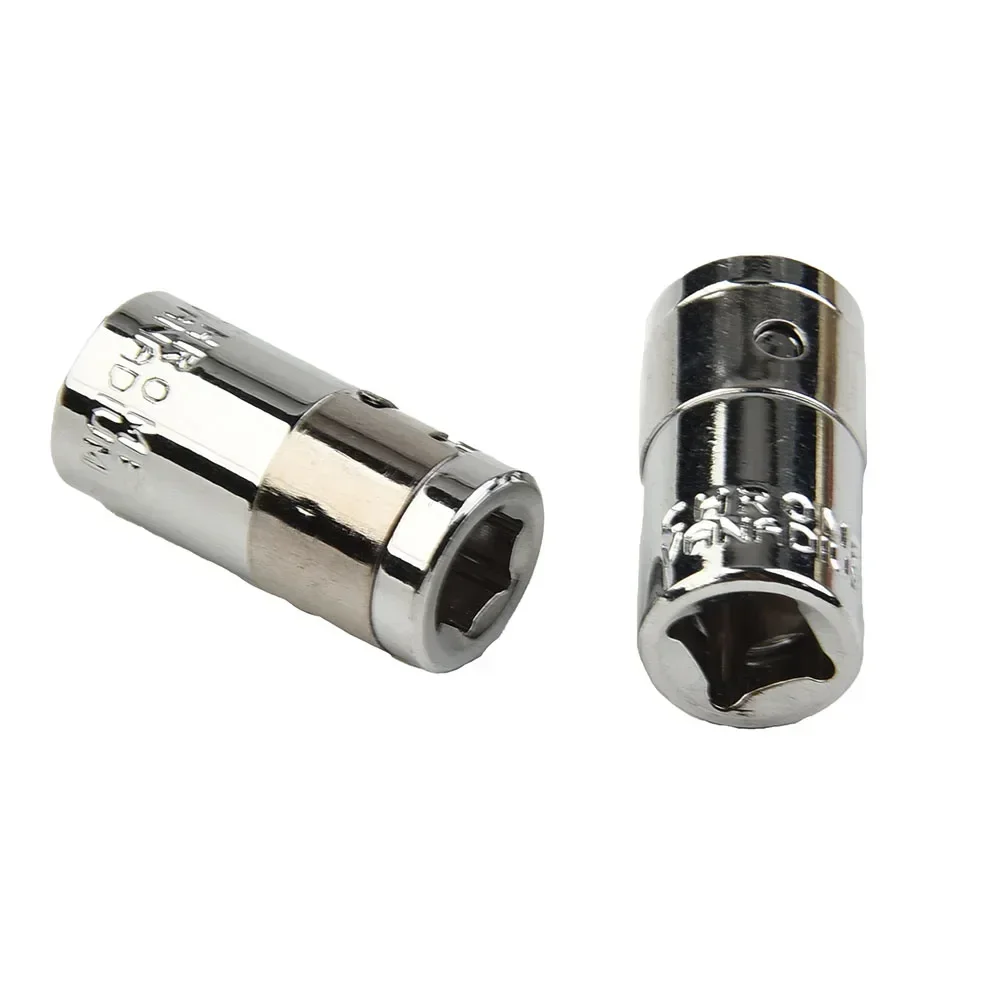 

Strong Silver Chrome Vanadium Steel 2pcs 14 Square Drive To 14 Hex Socket Bits Converter Screwdriver Bit Adapter