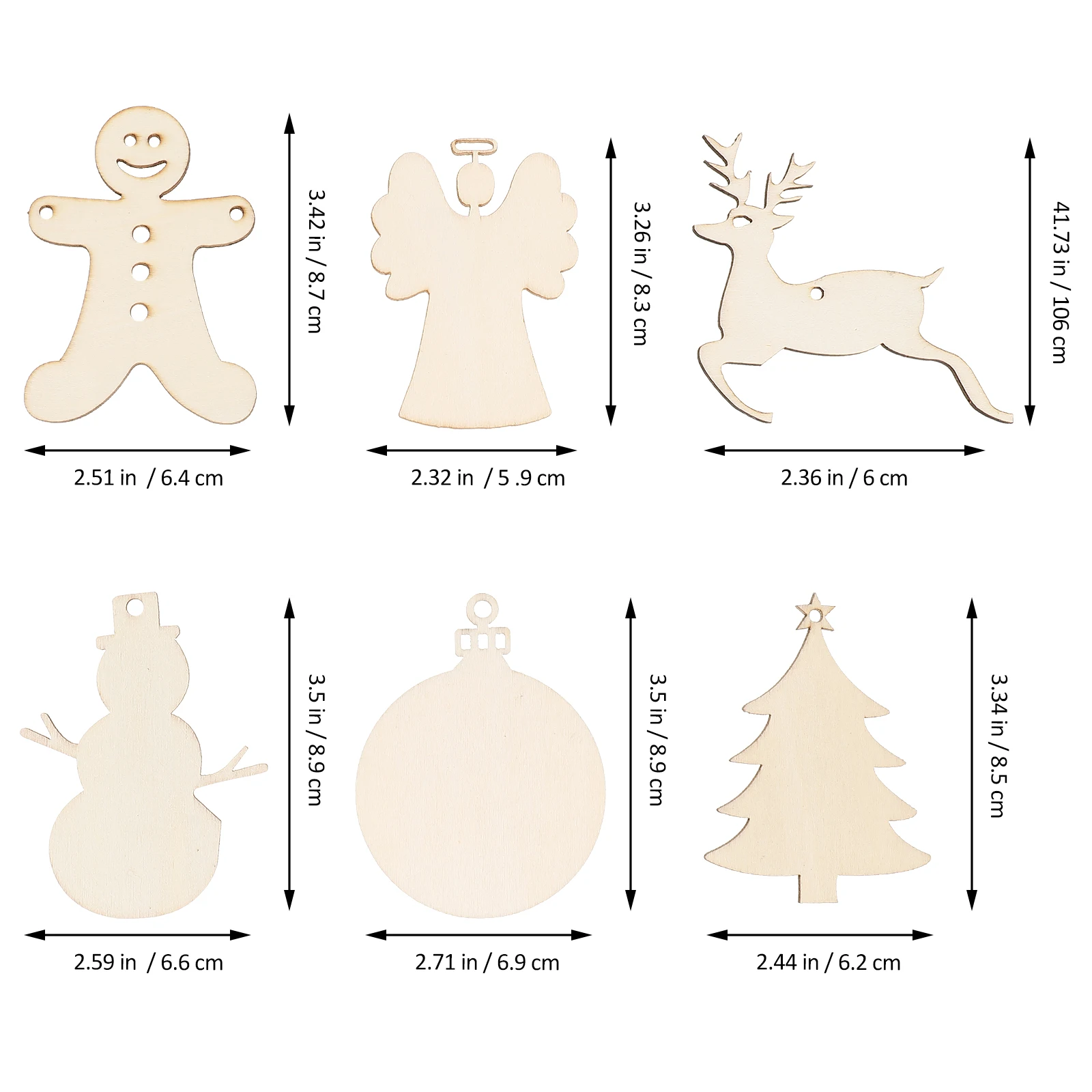 

30 Pcs Wooden Christmas Ornaments Hanging Trees Embellishments for Crafts Pendant