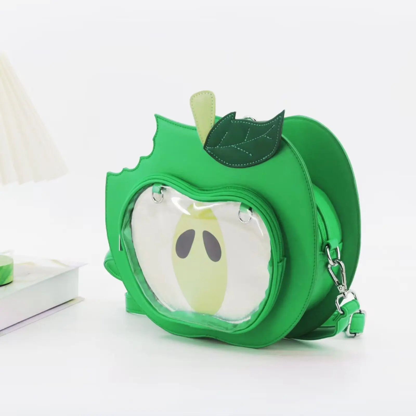 JIAERDI Cute Apple Shape Anime Ita Bag Women Large Capacity Leather Transparent Backpack Ladies Multi Purpose Crossbody Bag 2025