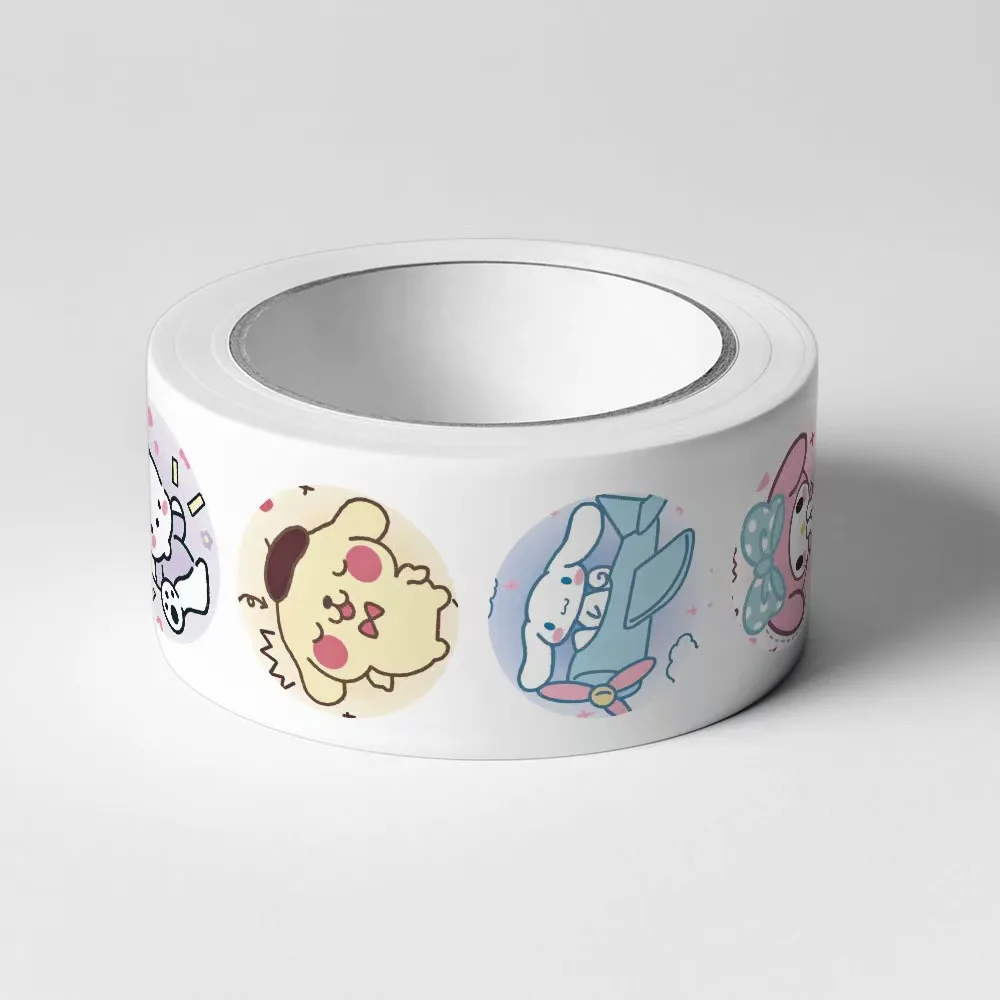 500 szt. uroczych naklejek w rolce z motywem Hello Kitty i Kuromi, naklejki nagrody szkolne, etykiety do dekoracji prezentów, artykuły papiernicze do scrapbookingu