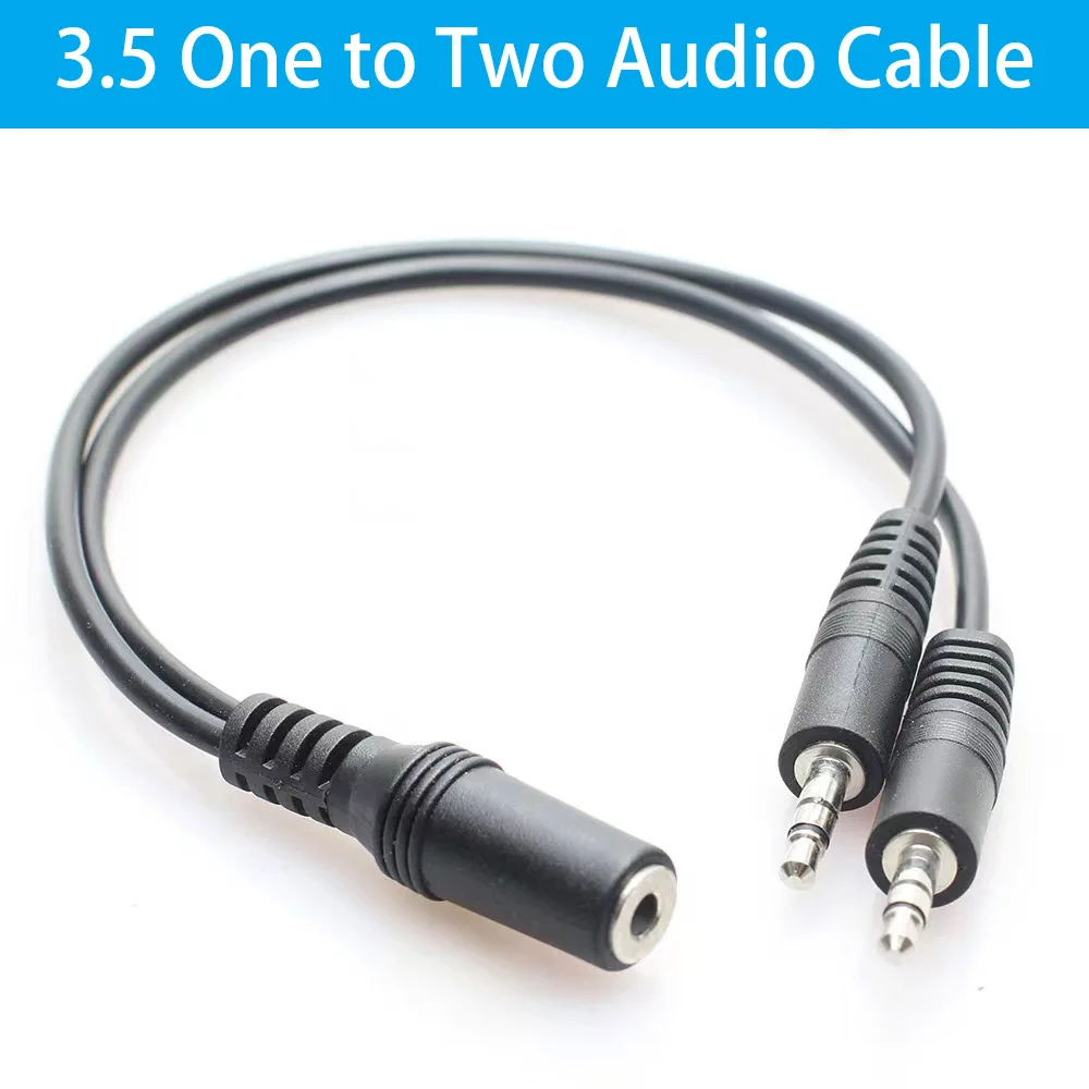 3.5 1/2 Audio Cable 3.5 Female To Dual 3.5 Male Two In One Out 3.5 One Female Two Male Audio Sharing Cable