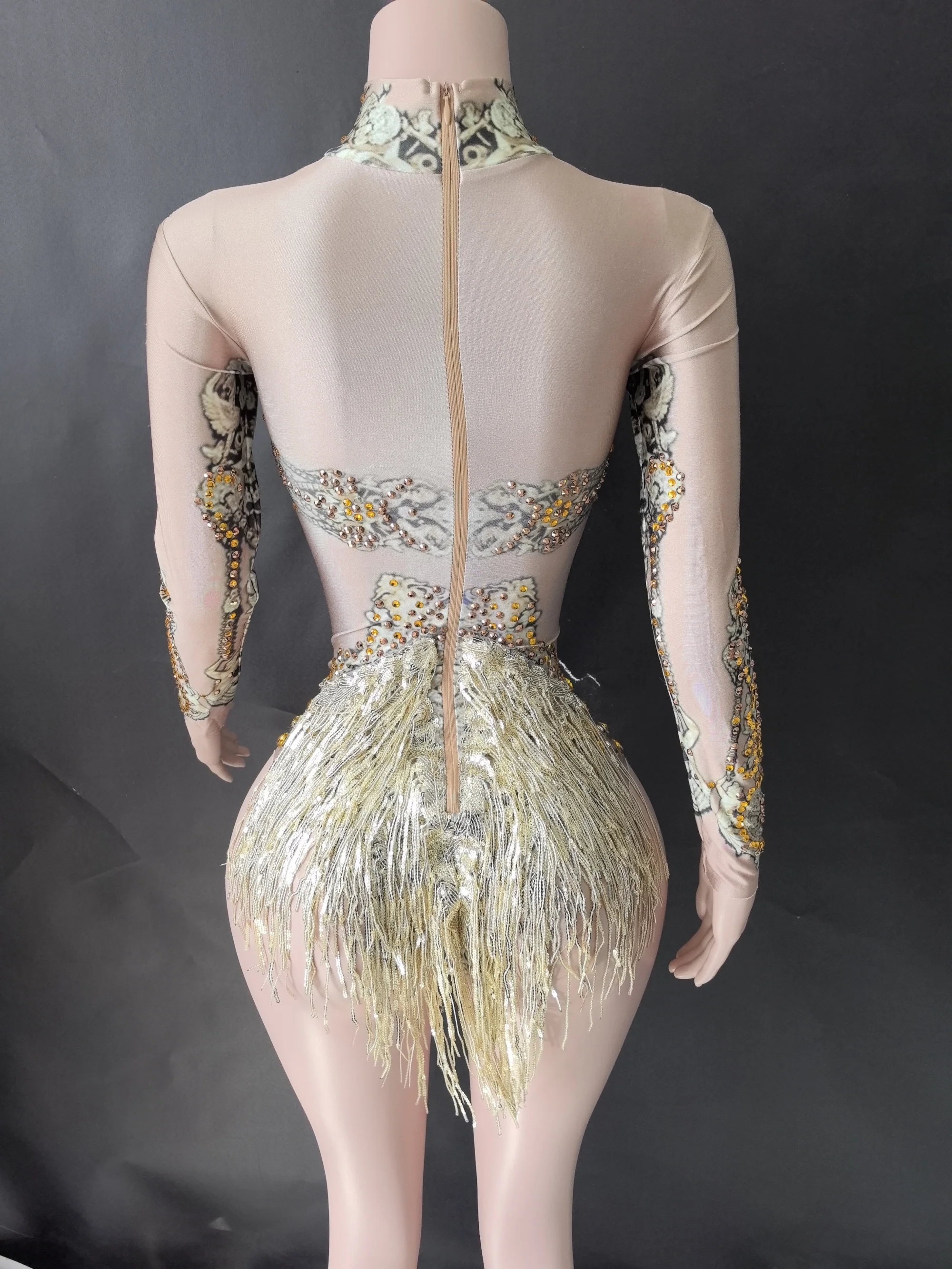 New Rhinestones Bodysuit Pole DancePerformance Clothing Party Rave Outfit Clubwear Stretch Drag Queen Costume 7G
