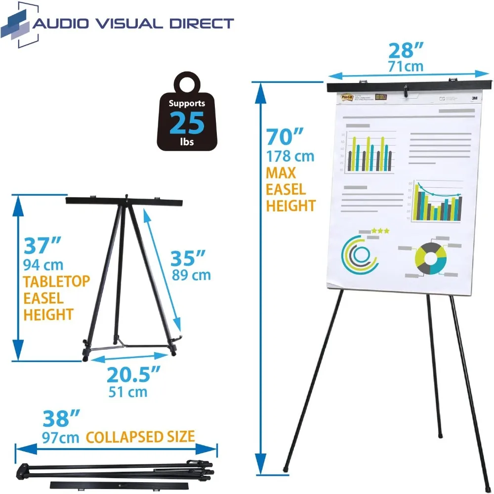 حامل مخطط قابل للطي من الألومنيوم خفيف الوزن مقاس 70 بوصة، حامل عرض محمول لاجتماعات المكاتب والفصول الدراسية #3