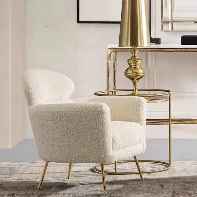 Dopamine-style Italian-style Comfortable  Chair Home Makeup Stool Creamy-tone Luxe Bedroom Wooden Chair Backrest