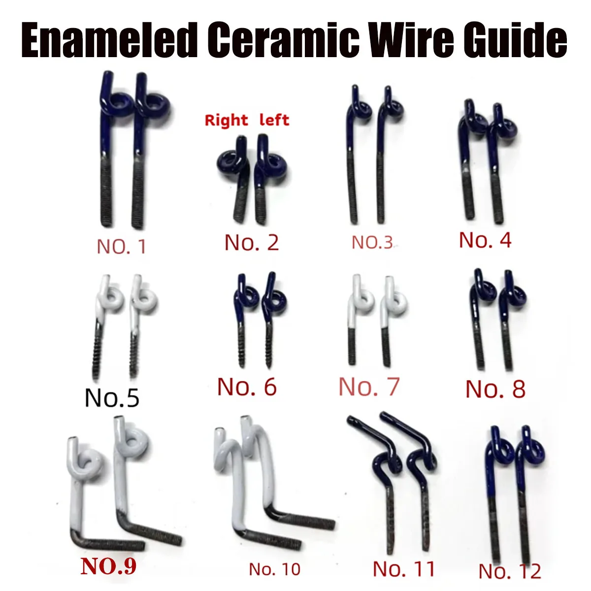 20pcs Enameled Ceramic Wire Guide Hook for Textile Machine Wear-Resistant Yarn Guide