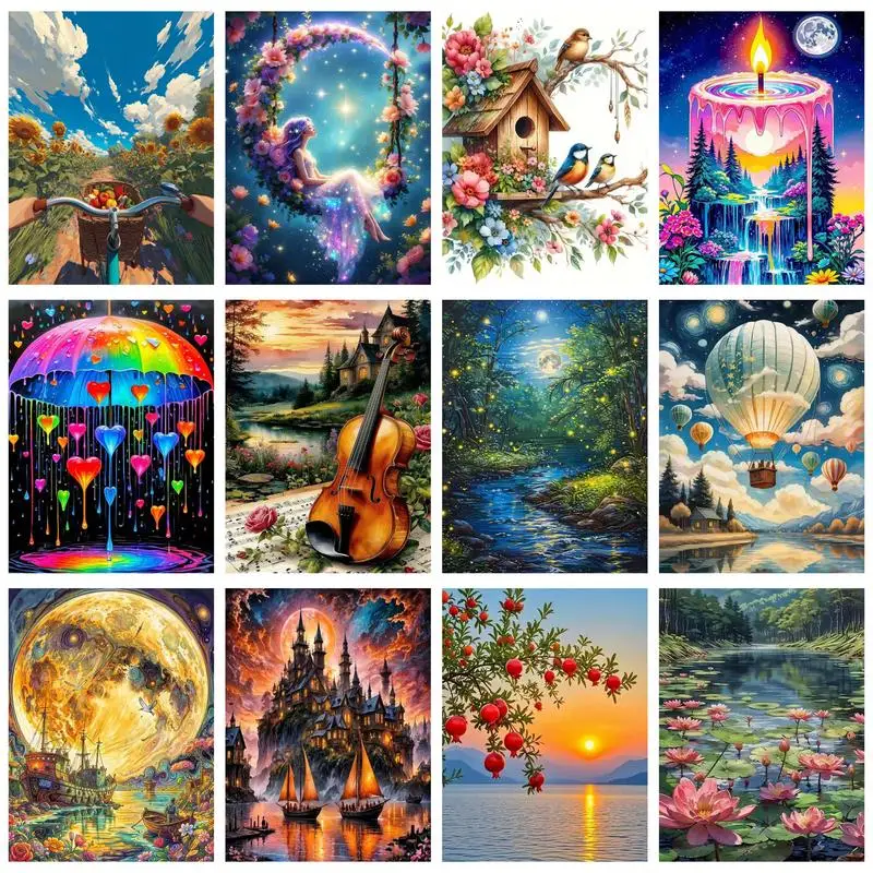 

CHENISTORY DIY Painting By Numbers Landscape Canvas Picture Print On Canvas Unique Gift For Home Decor Wall Artwork 40X50
